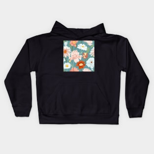 Blossoming Fashion: A Delicate Floral Fabric Pattern #4 Kids Hoodie